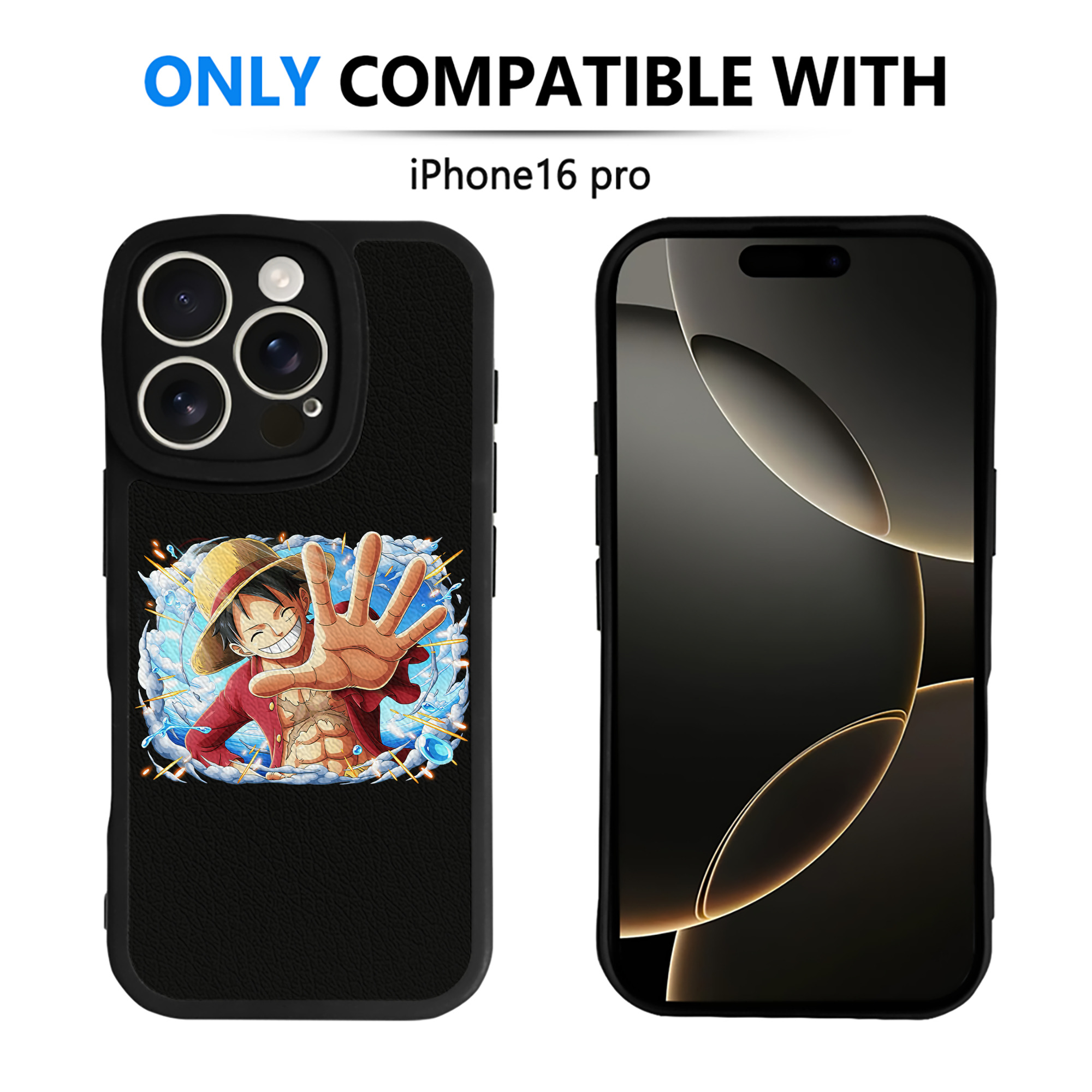 （画像用） ワンピース モンキー・D・ルフィ ONE PIECE Monkey D. Luffy 【iPhone 16シリーズ対応】シリコンスマホケース（レザー調） 材質：シリコン
